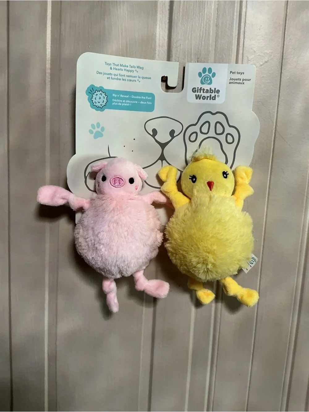 Giftable World  Set Of Animal Ball Chicken &  Pig 7” Dog Toy With Squeaker .